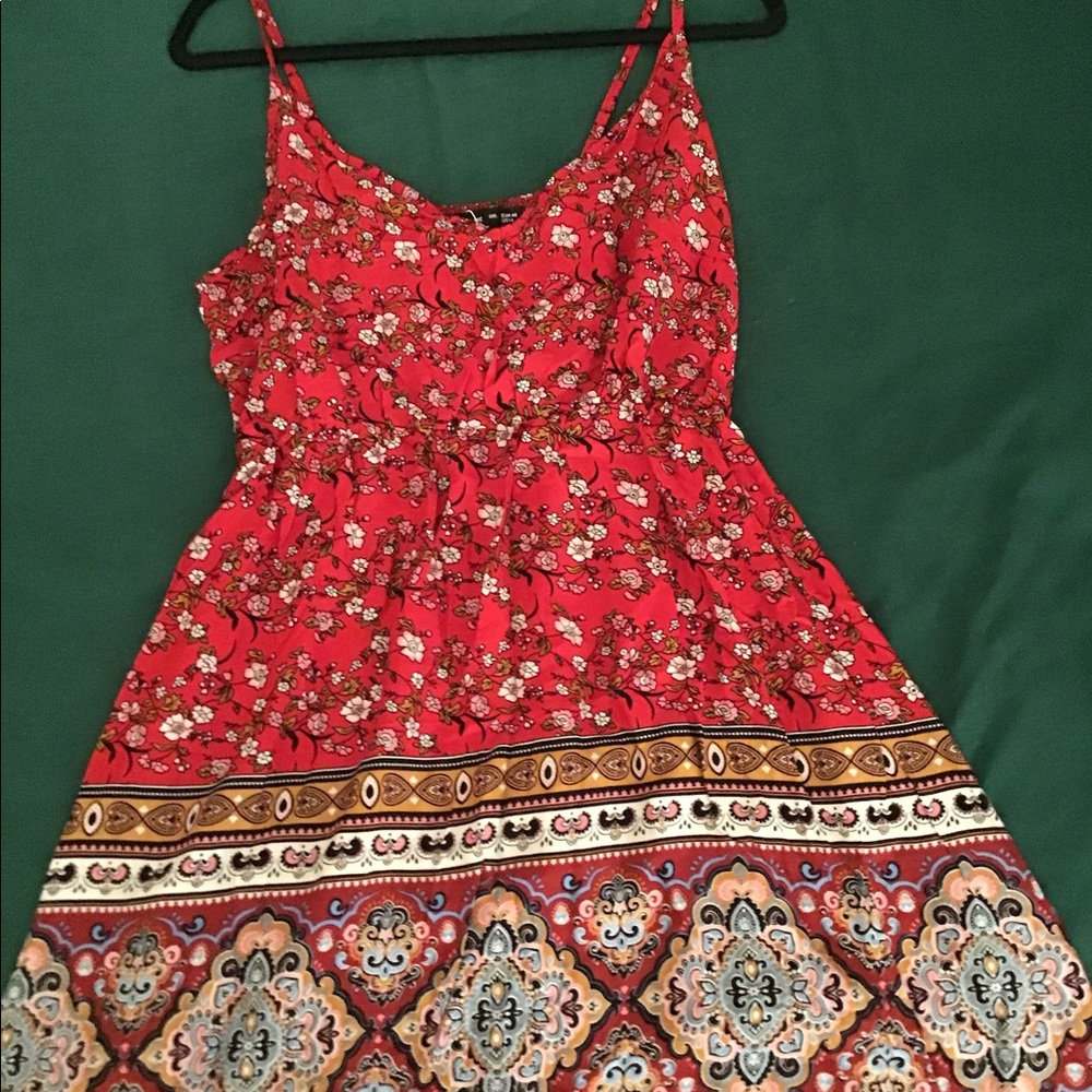 Red and colorful dress